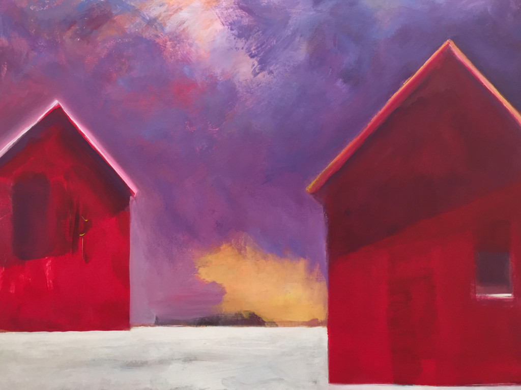 Red Barns Winter 30x40