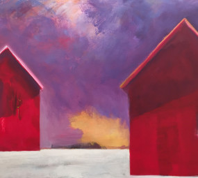 Red Barns Winter 30x40